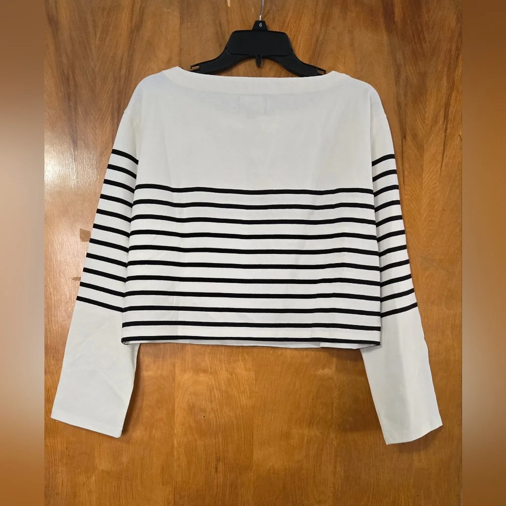 NWT X J.Crew Limited-Edition USA Swimming® Cropped Boatneck T-shirt Read*
